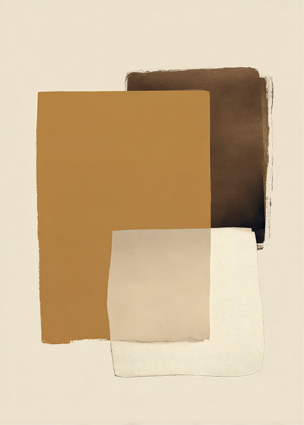 Tableau abstrait en couches ocre