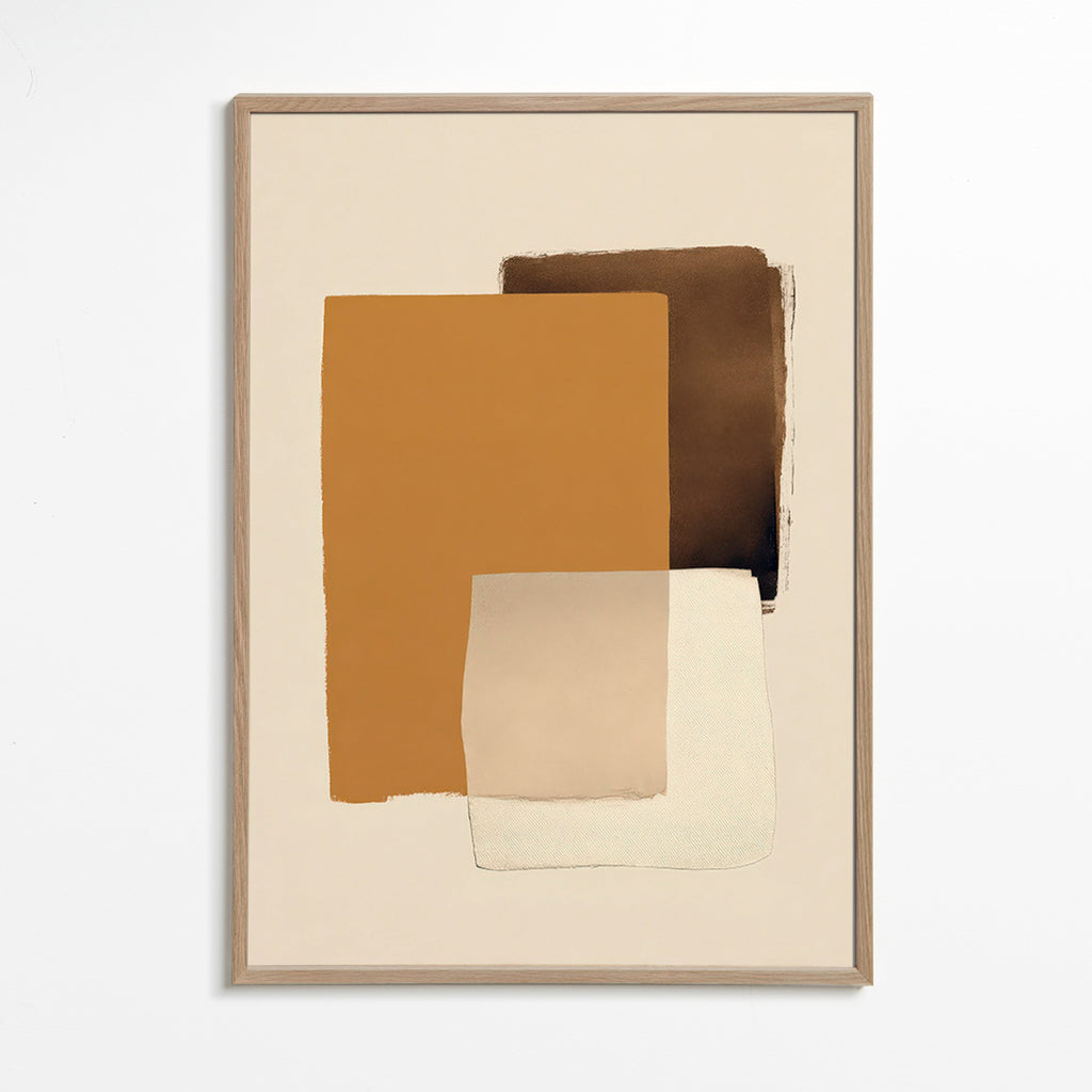 Tableau abstrait en couches ocre