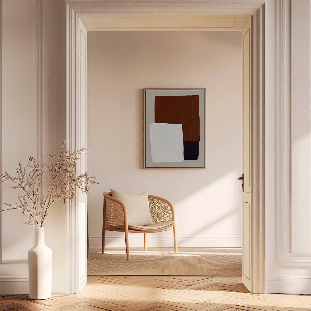 Design minimaliste blocs marron et blanc