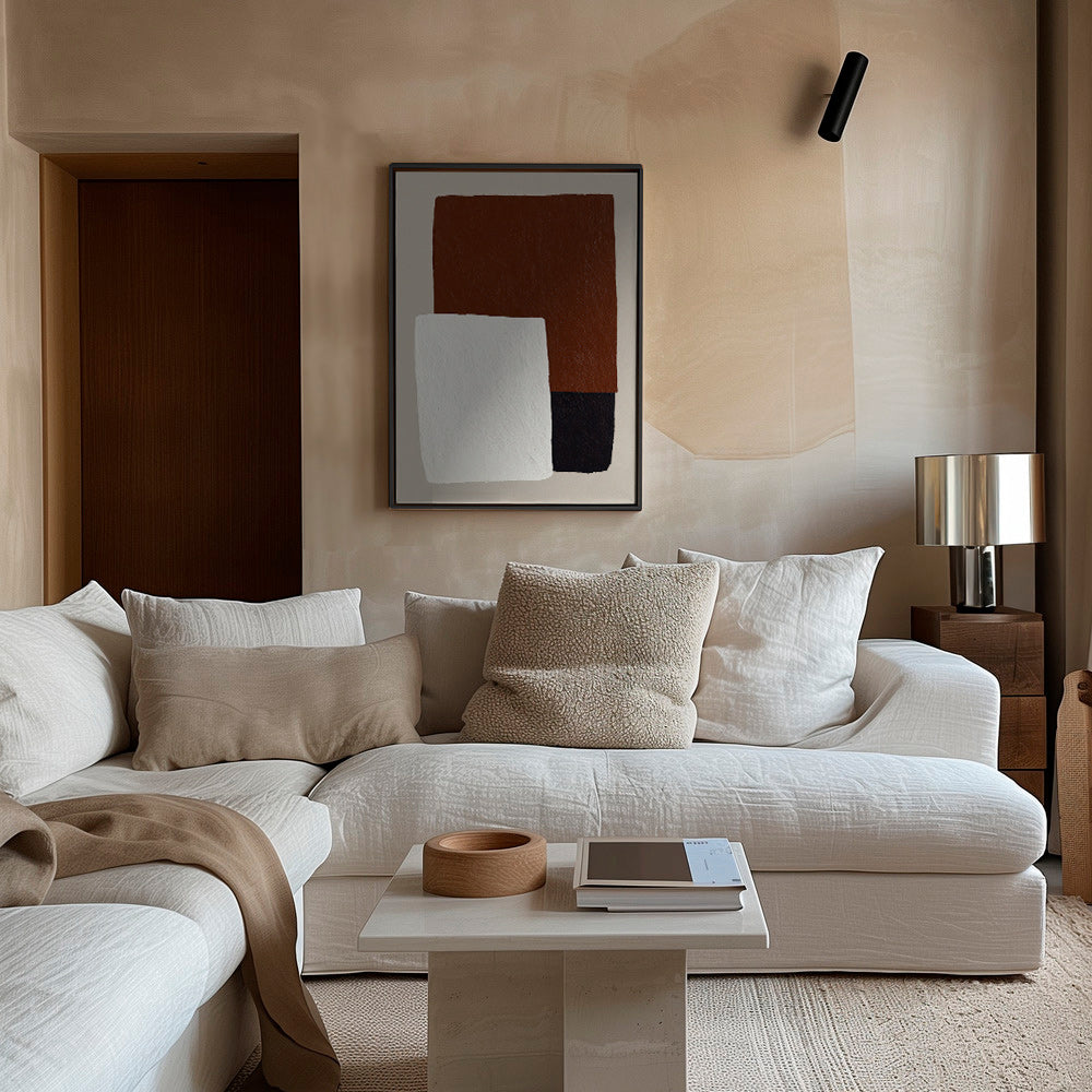 Design minimaliste blocs marron et blanc