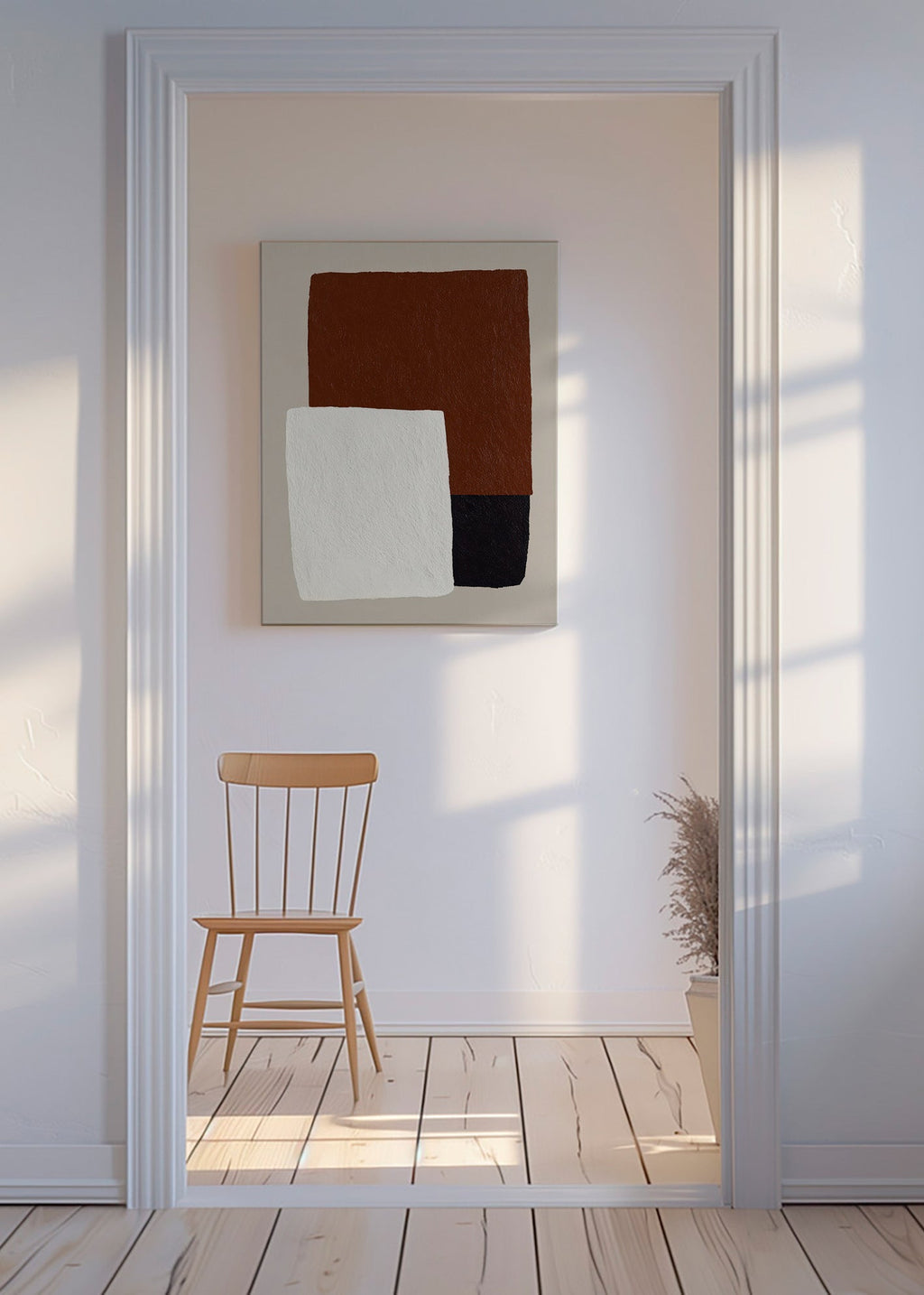 Design minimaliste blocs marron et blanc