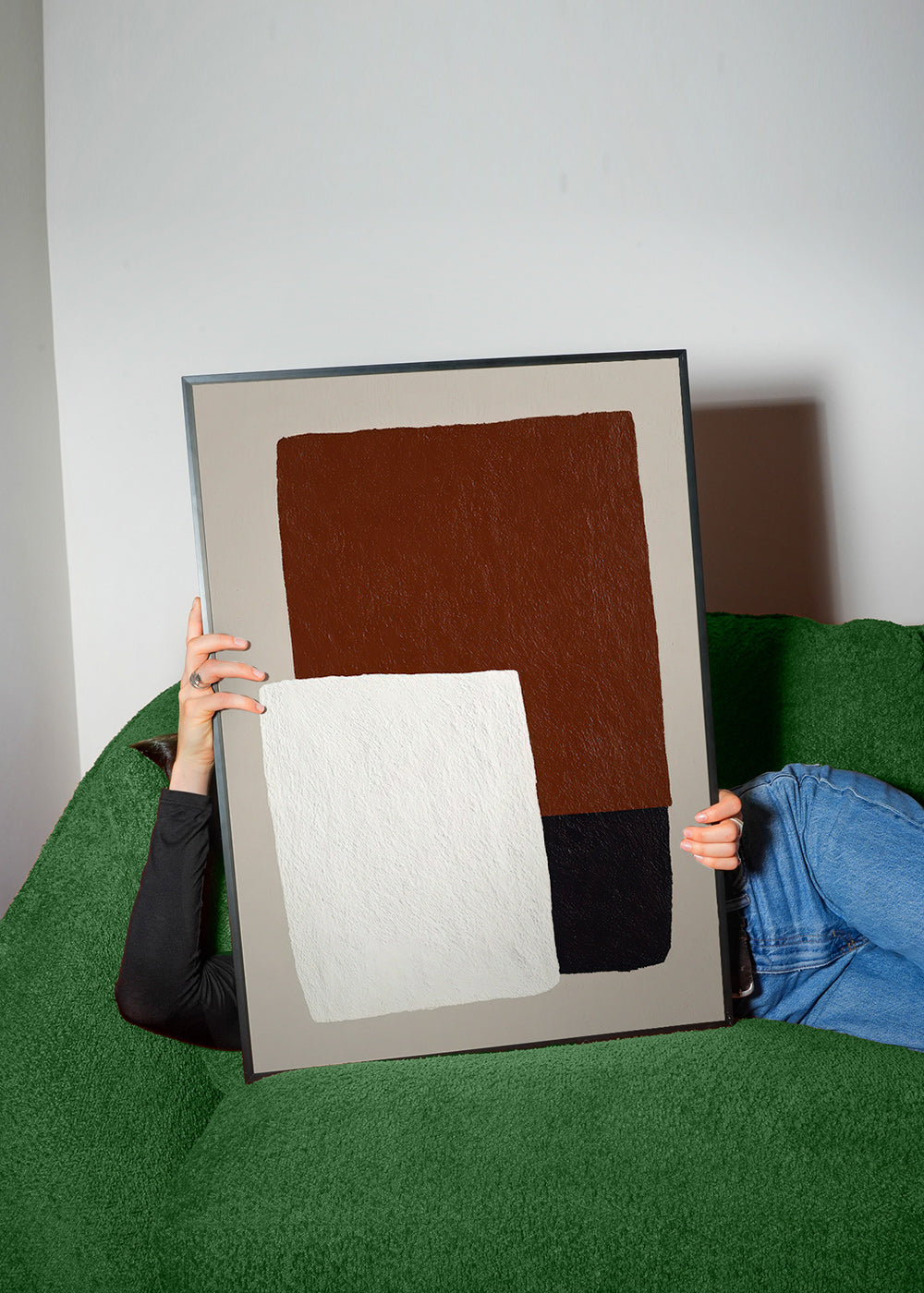 Design minimaliste blocs marron et blanc
