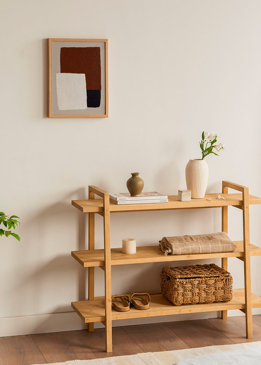 Design minimaliste blocs marron et blanc