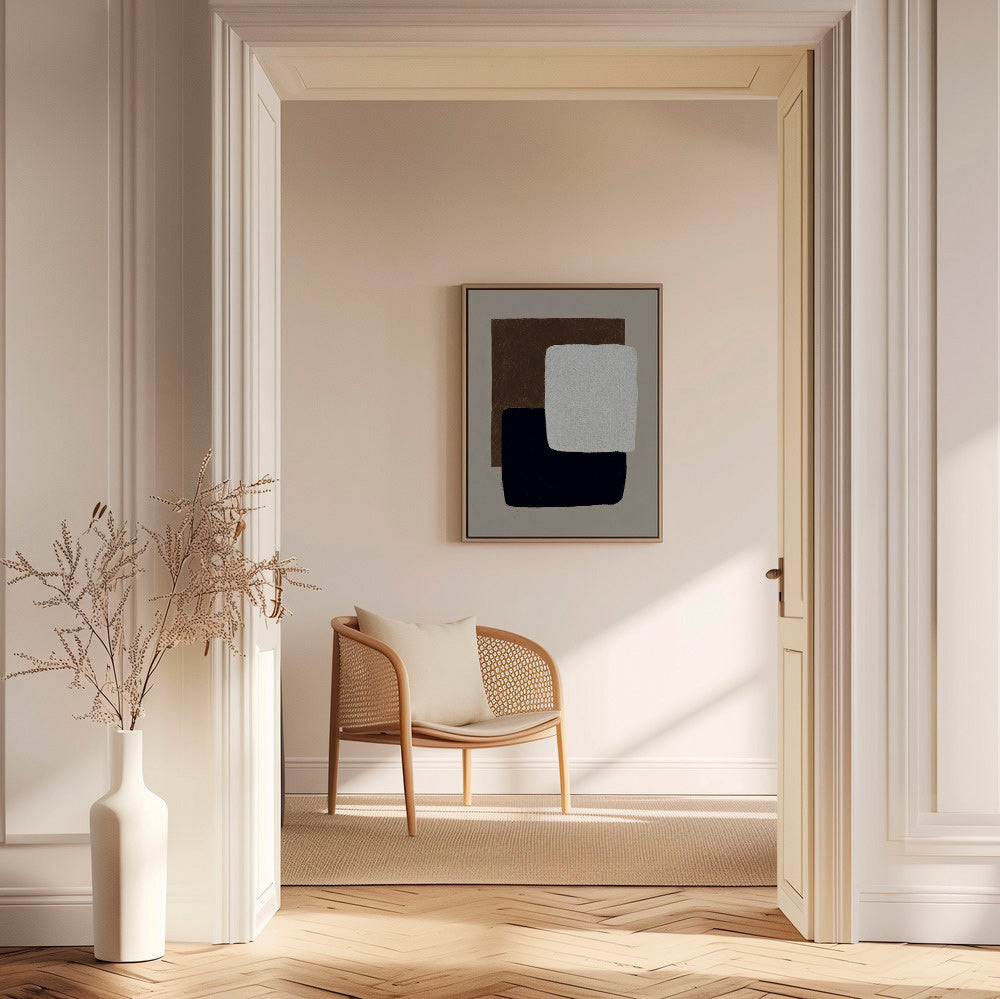 Œuvre abstraite rectangles superposés