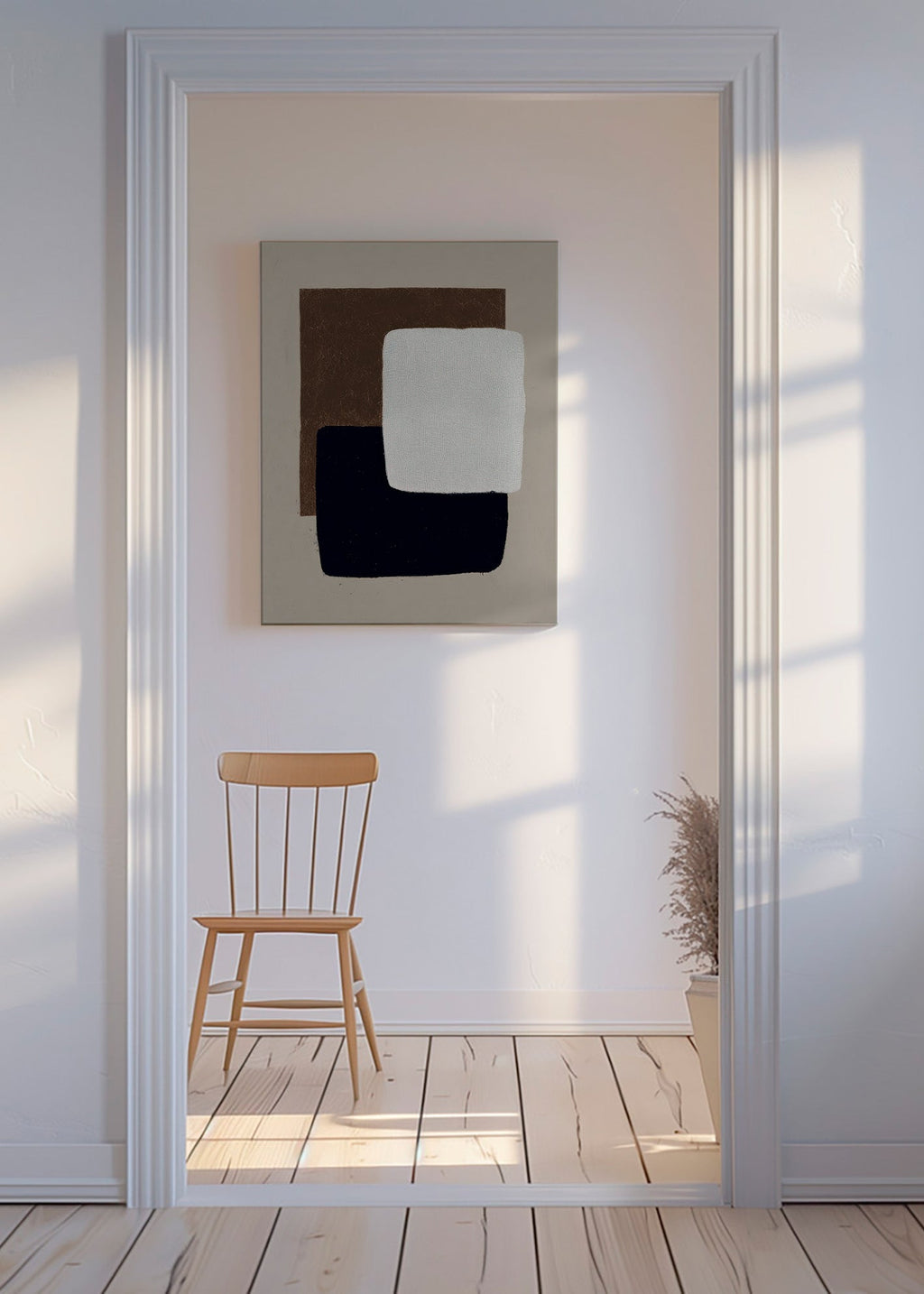 Œuvre abstraite rectangles superposés