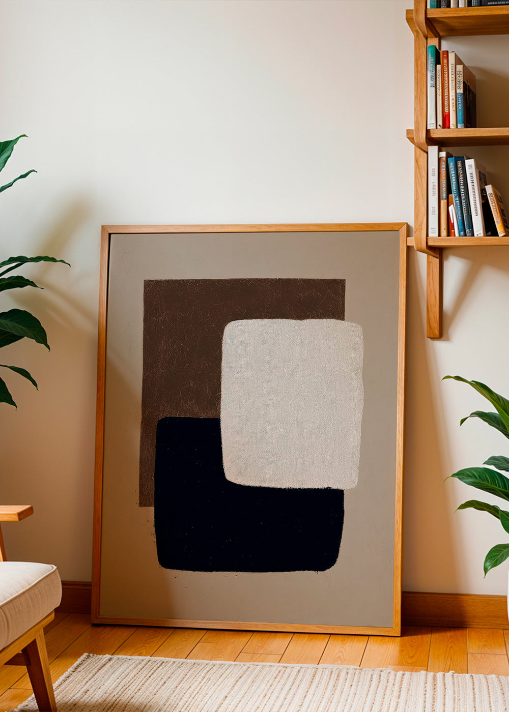 Œuvre abstraite rectangles superposés
