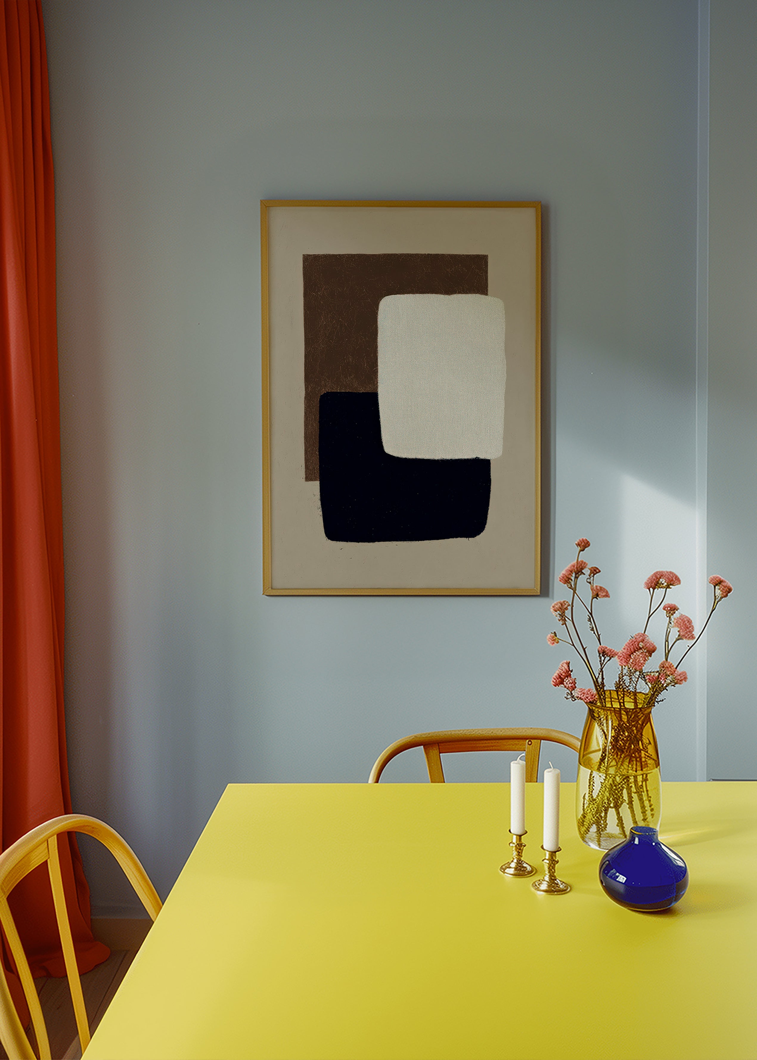 Œuvre abstraite rectangles superposés
