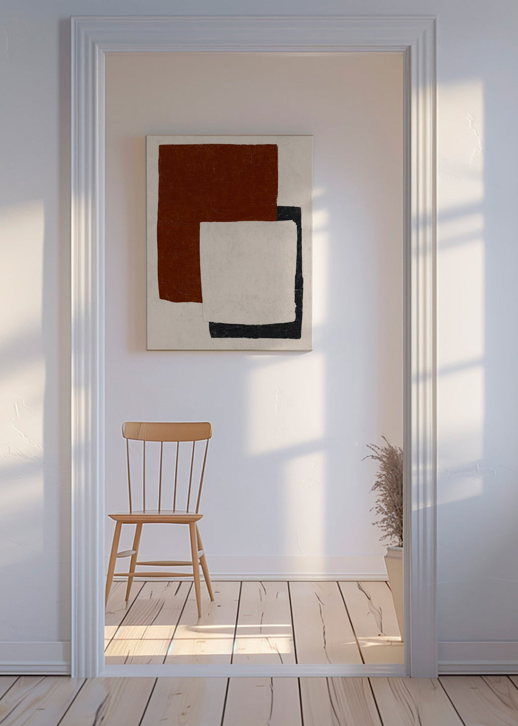 Œuvre abstraite aux blocs Rust