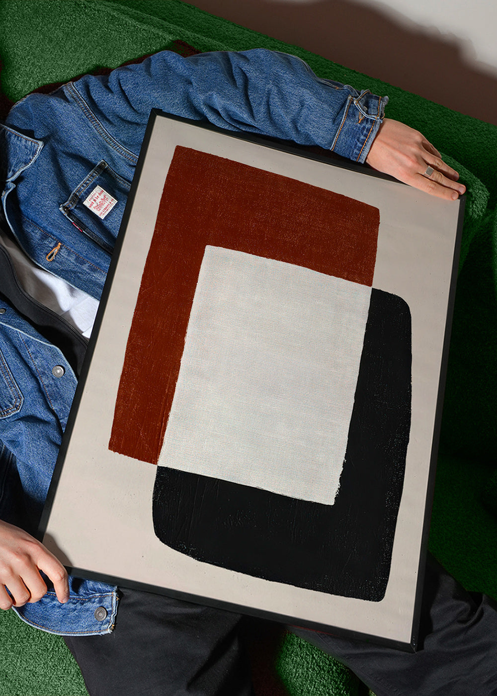 Œuvre minimaliste aux formes superposées