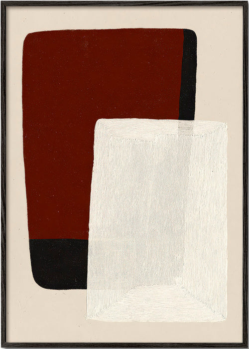 Peinture abstraite blocs terre et blanc