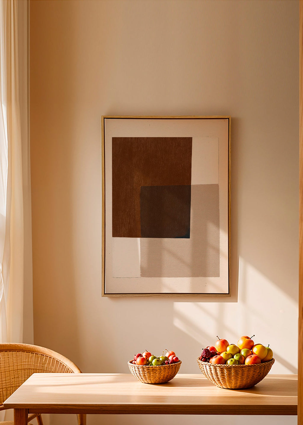 Design minimaliste avec blocs terreux superposés