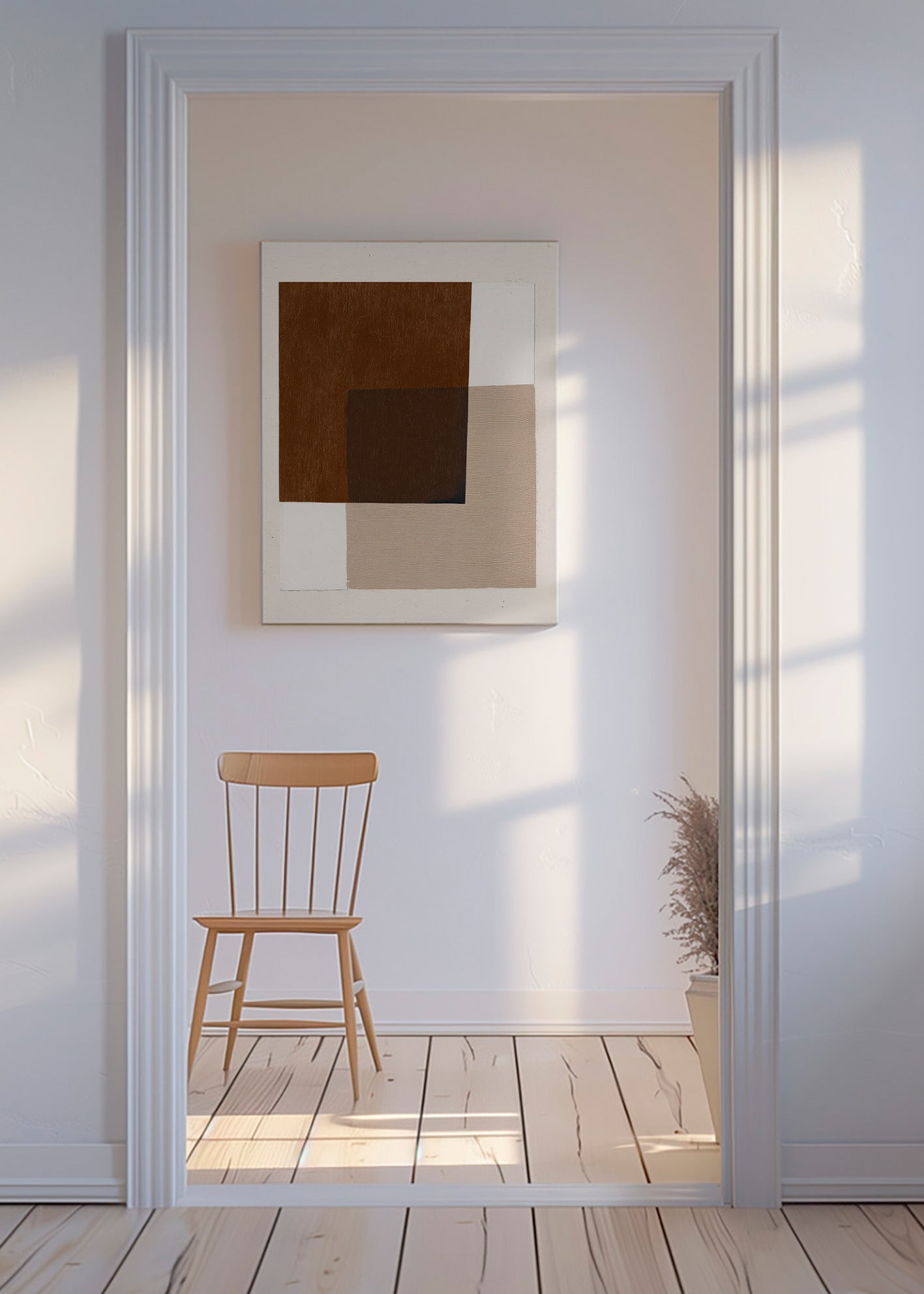 Design minimaliste avec blocs terreux superposés