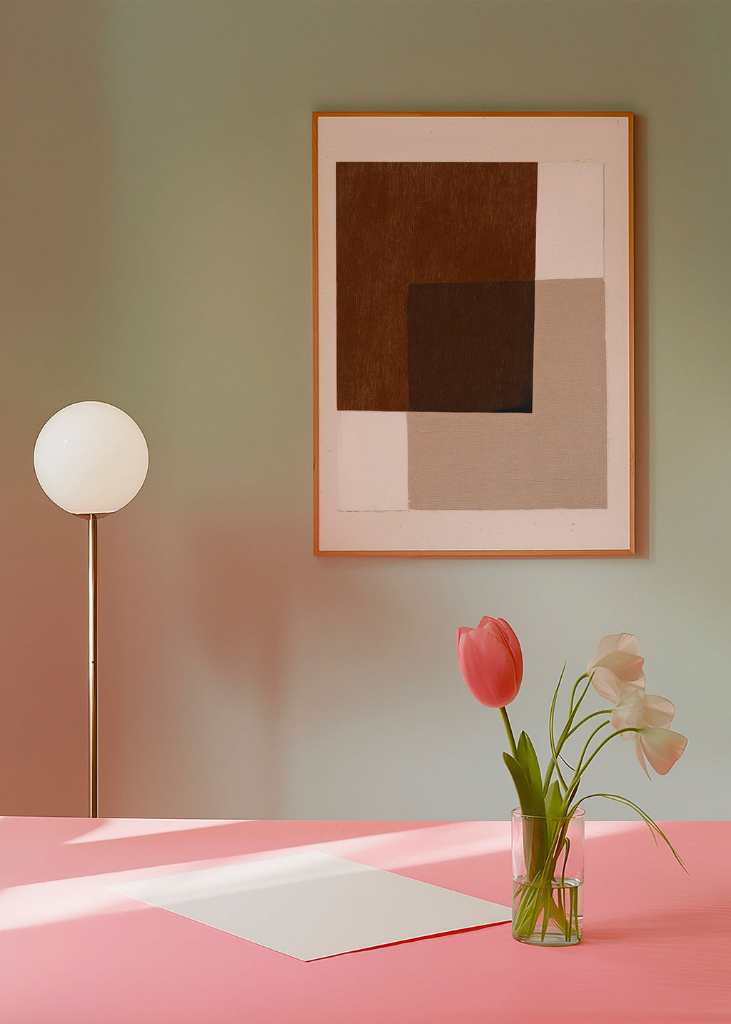 Design minimaliste avec blocs terreux superposés