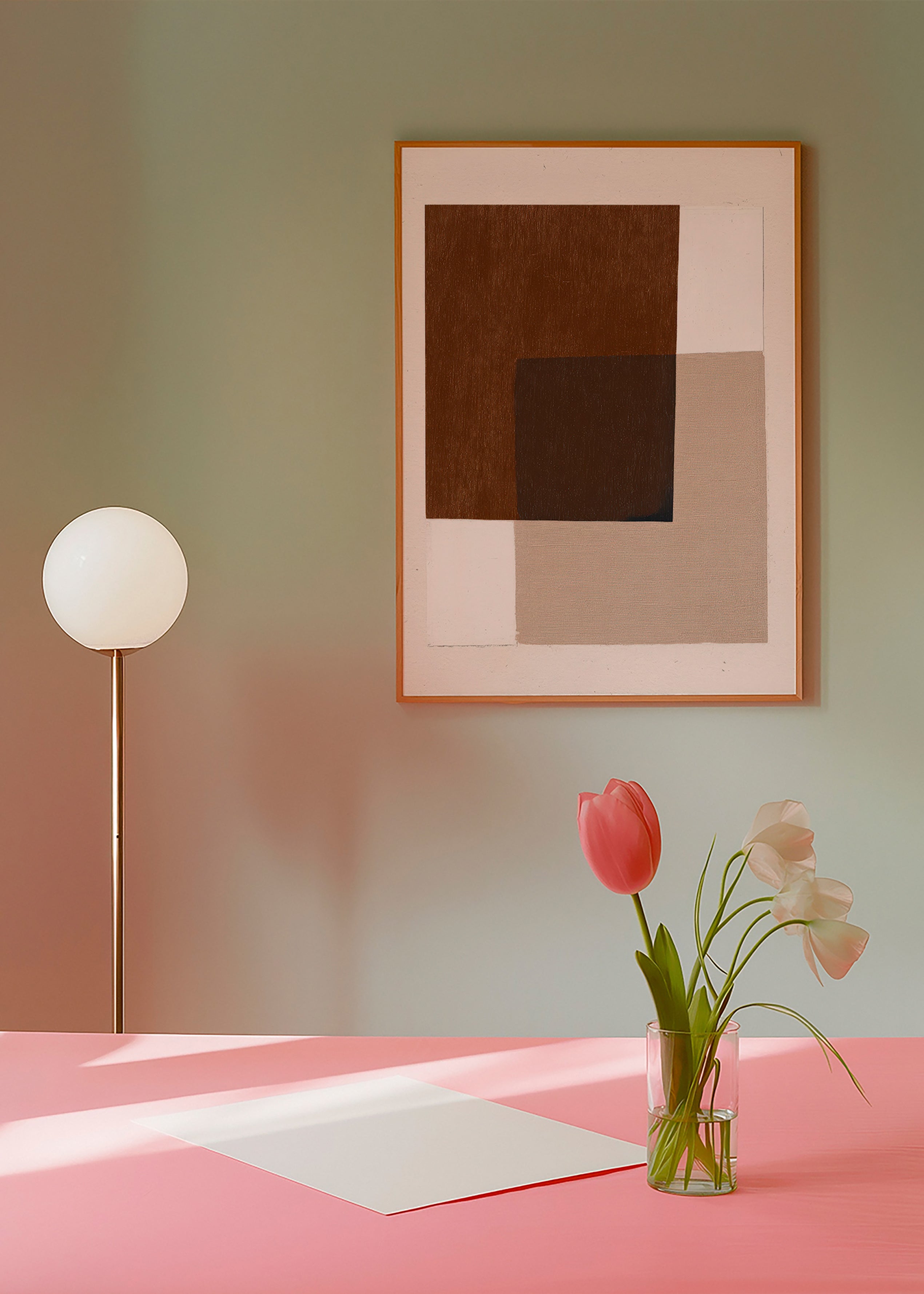 Design minimaliste avec blocs terreux superposés