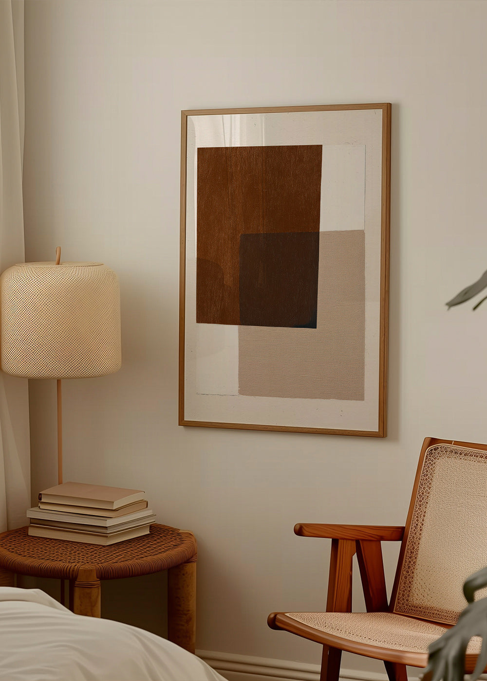 Design minimaliste avec blocs terreux superposés