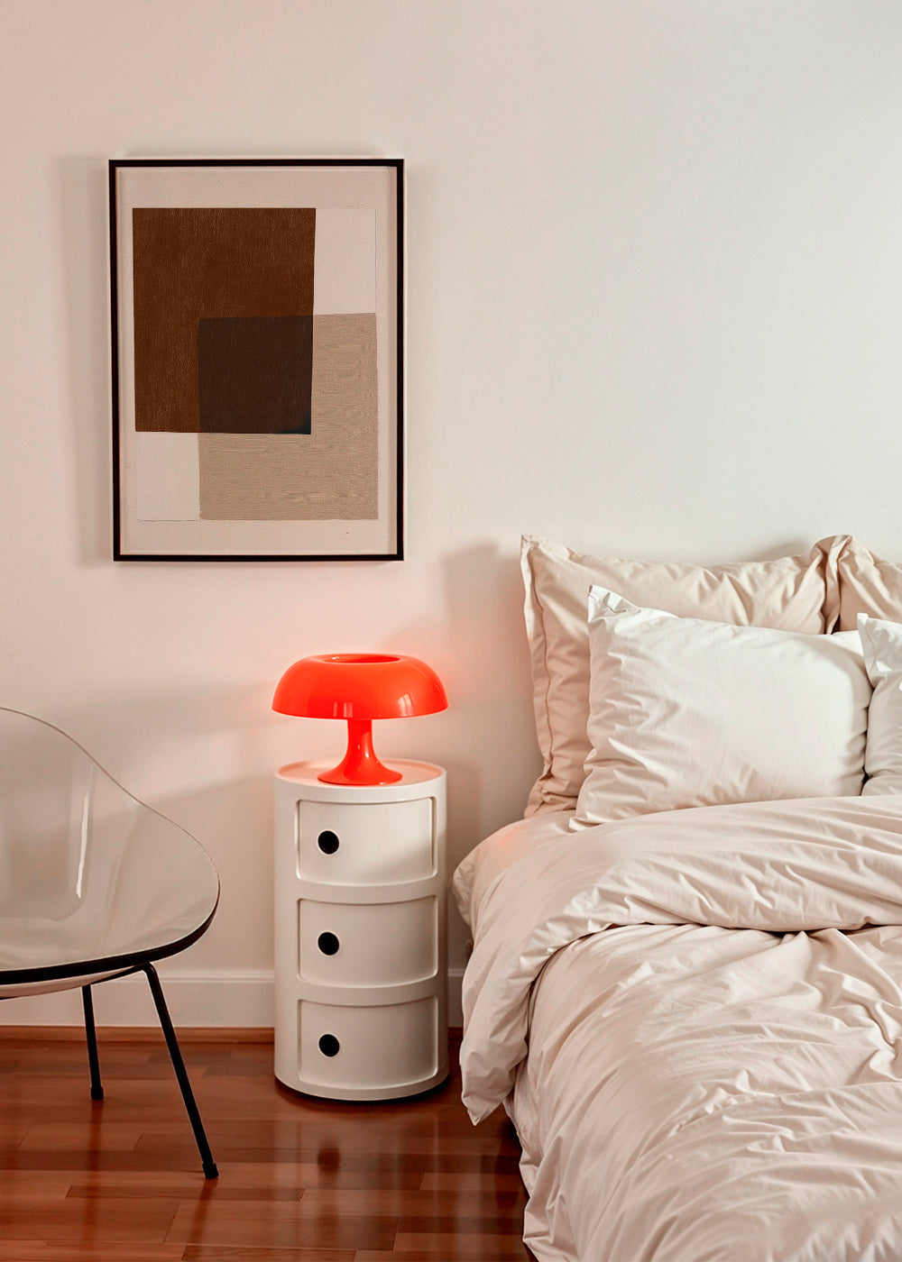 Design minimaliste avec blocs terreux superposés