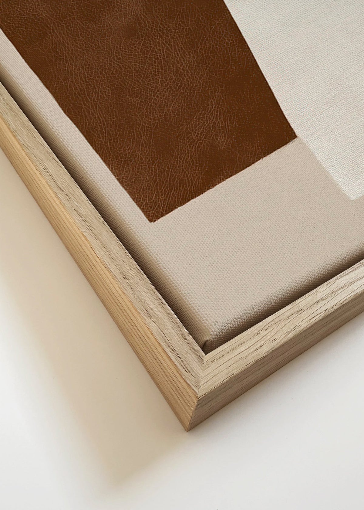 Œuvre abstraite aux textures marron et crème