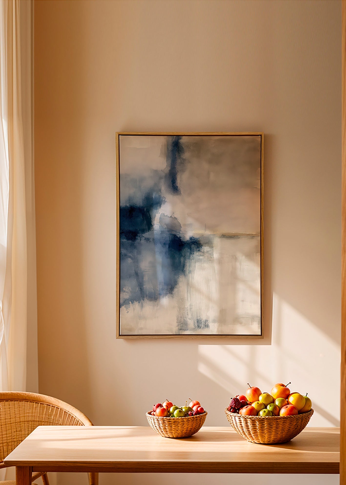 Œuvre abstraite Brume bleue