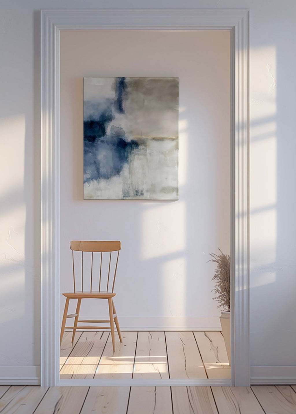 Œuvre abstraite Brume bleue