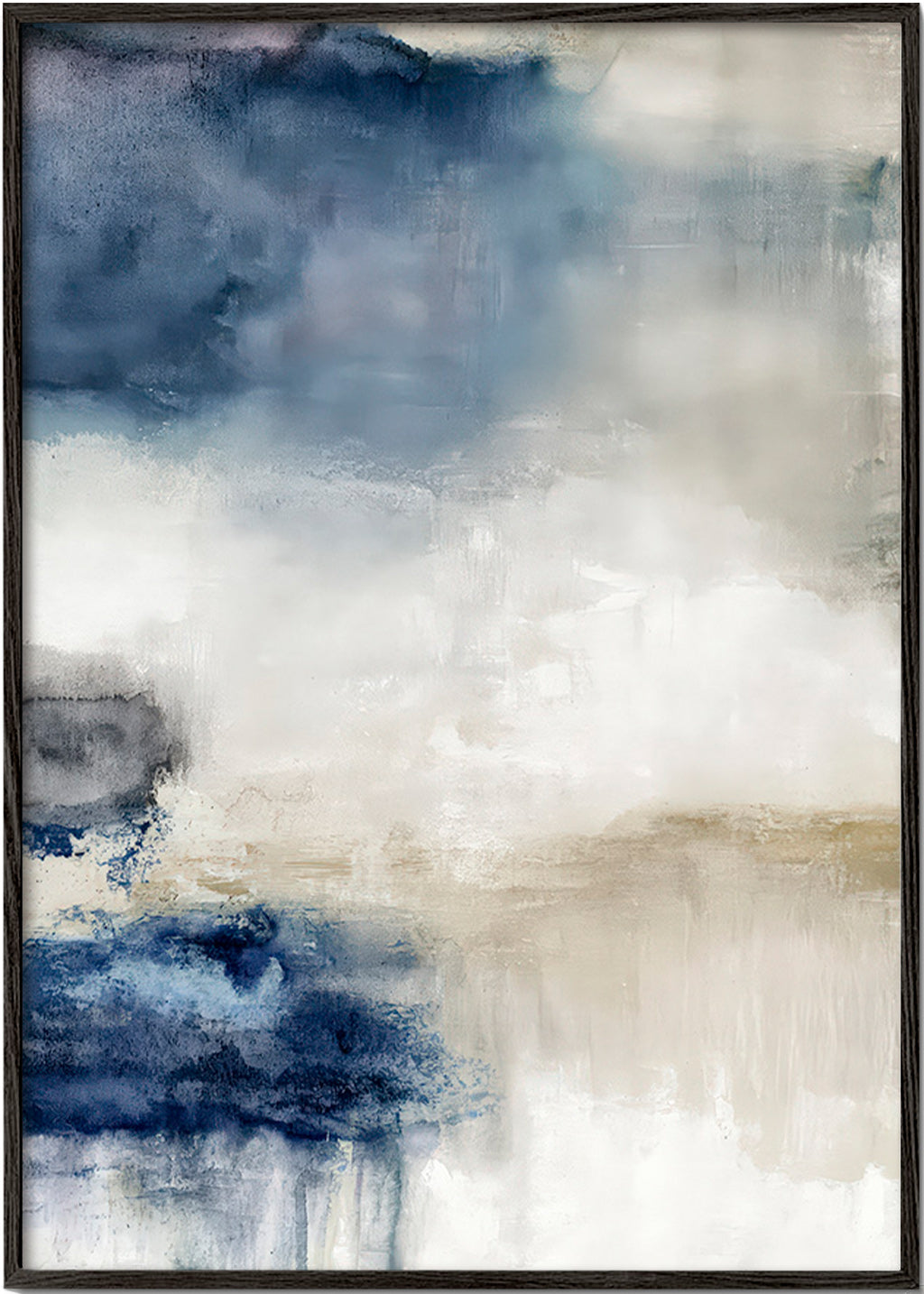 Tableau abstrait bleu et beige