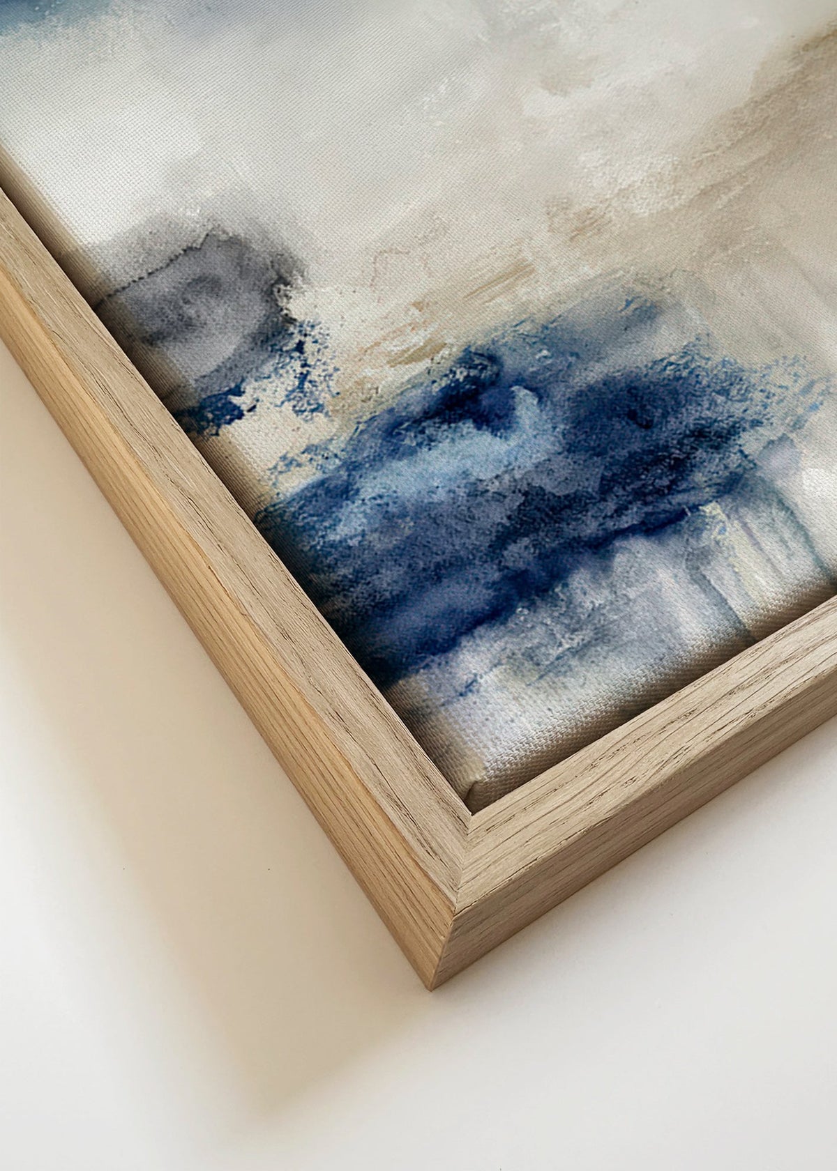 Tableau abstrait bleu et beige