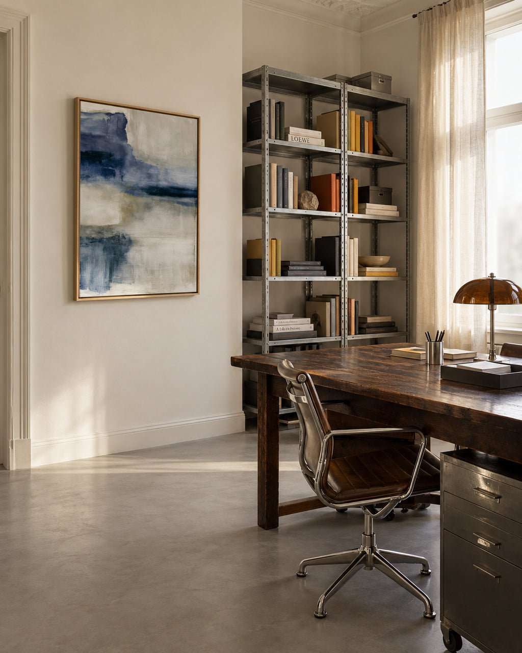 Silent Lake - Framed canvas in an interior