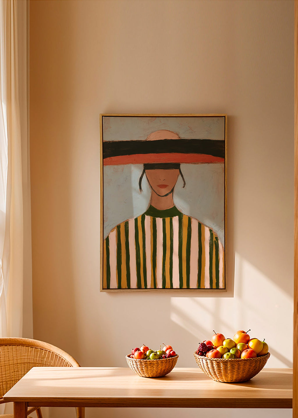 Illustration de figure au chapeau large