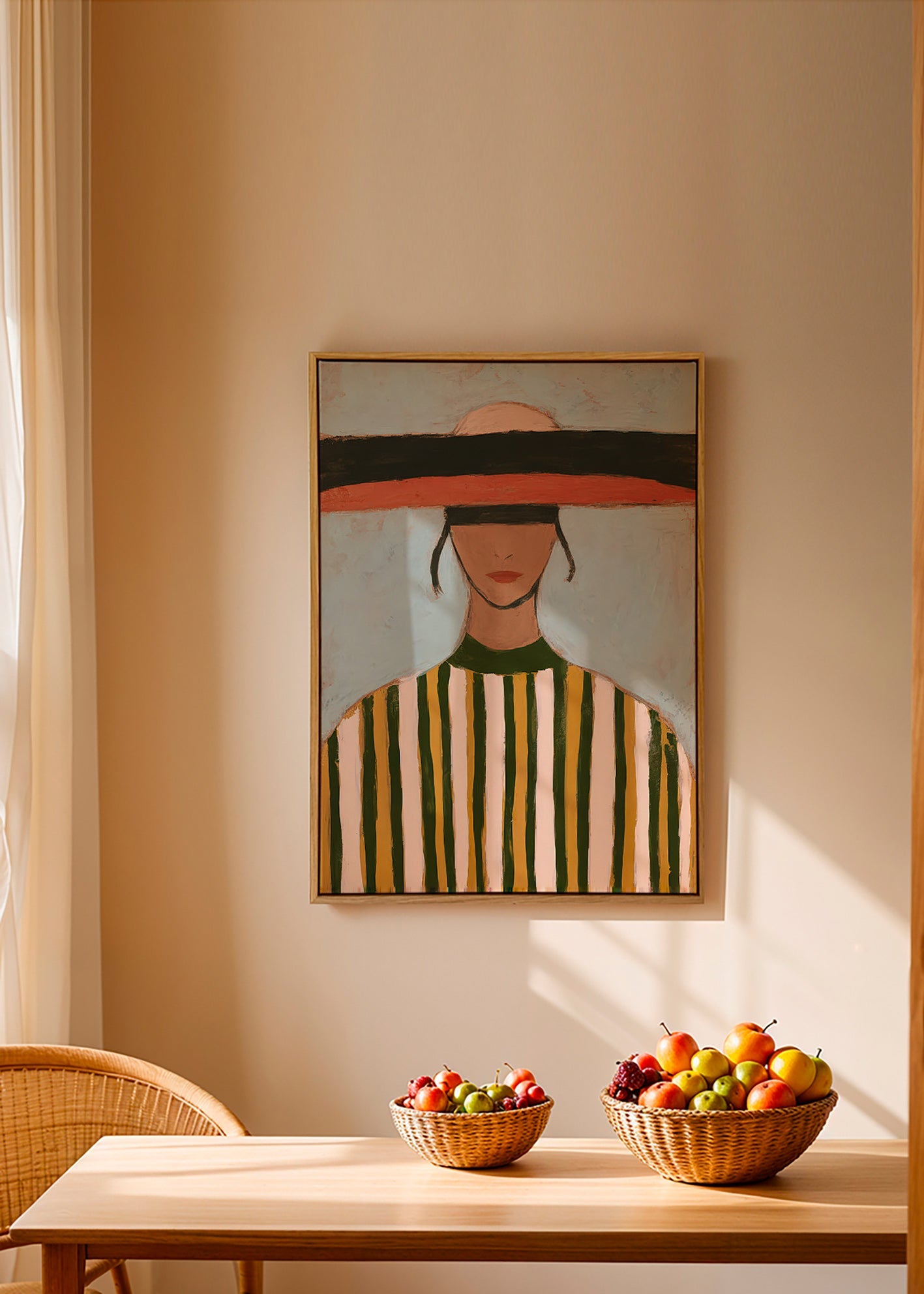 Illustration de figure au chapeau large