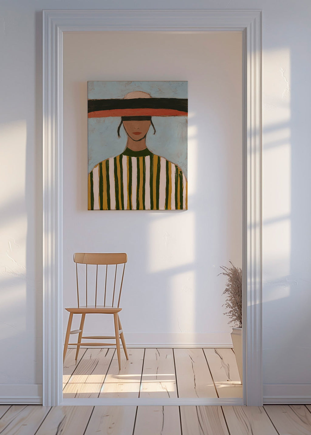 Illustration de figure au chapeau large