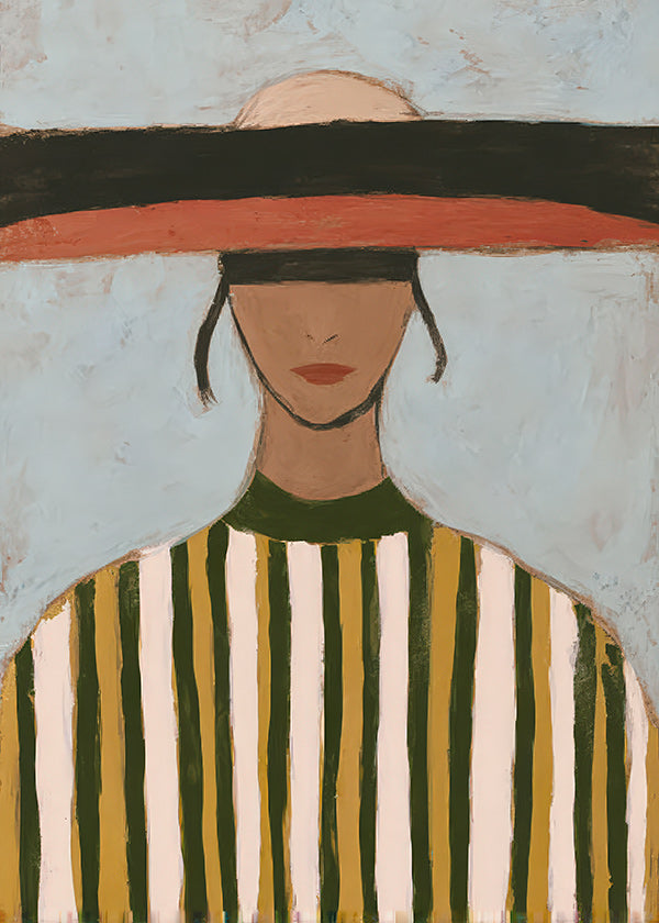 Illustration de figure au chapeau large