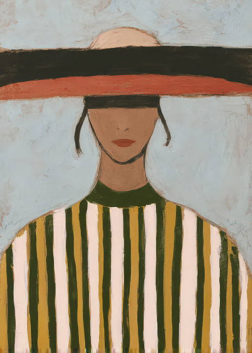 Illustration de figure au chapeau large