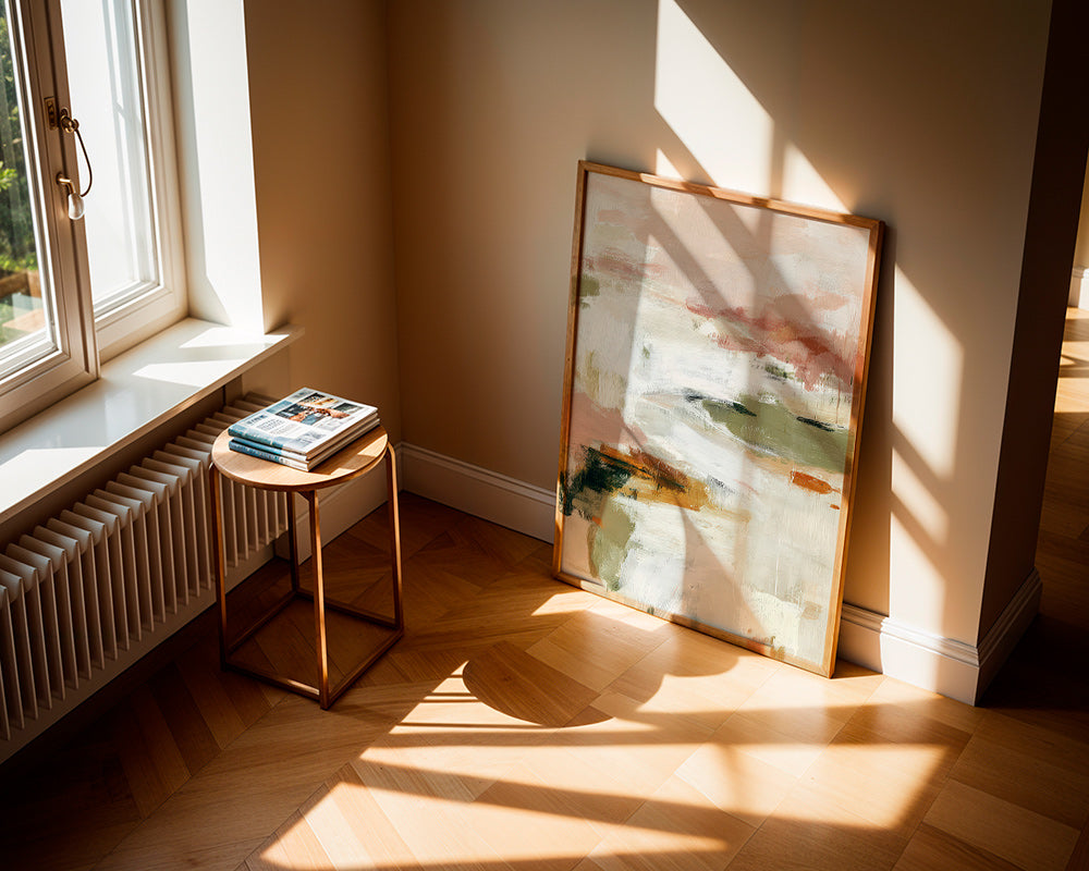 Art abstrait horizon doux et coups de pinceau organiques