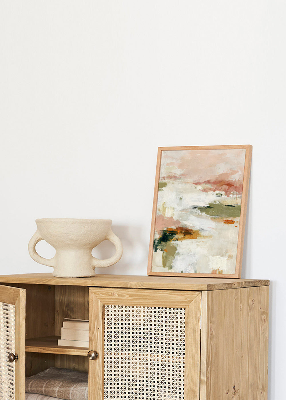 Art abstrait horizon doux et coups de pinceau organiques
