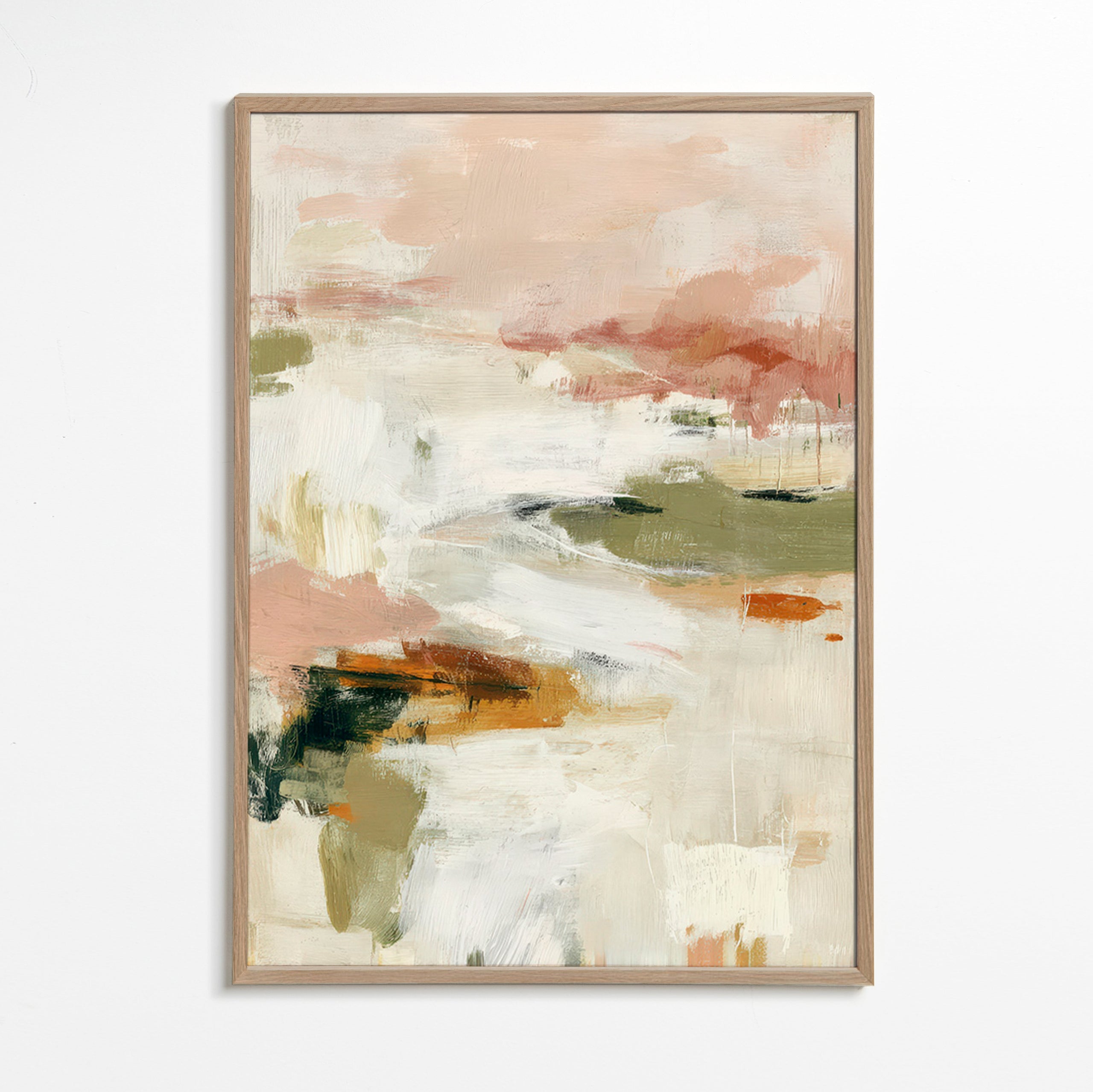 Art abstrait horizon doux et coups de pinceau organiques