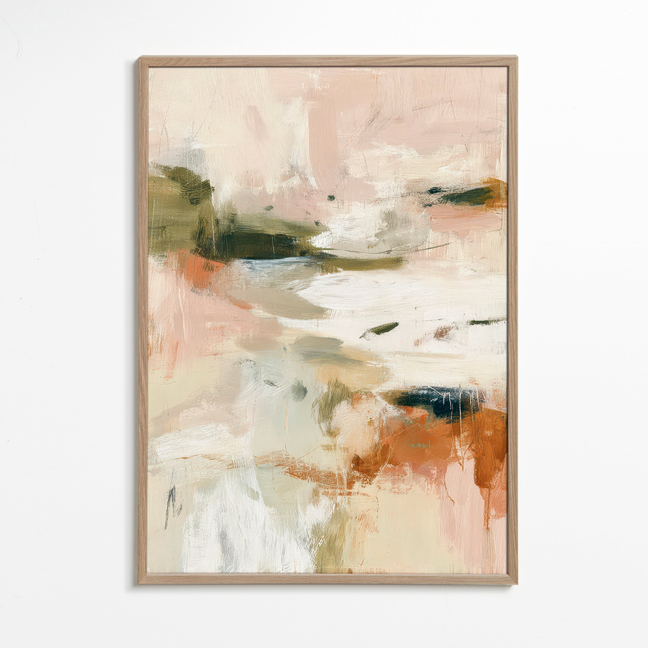 Tableau de paysage abstrait aux tons terre
