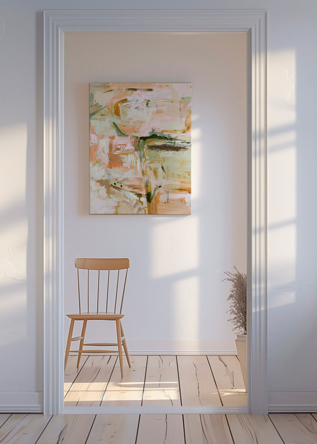 Impression botanique aux touches pastel