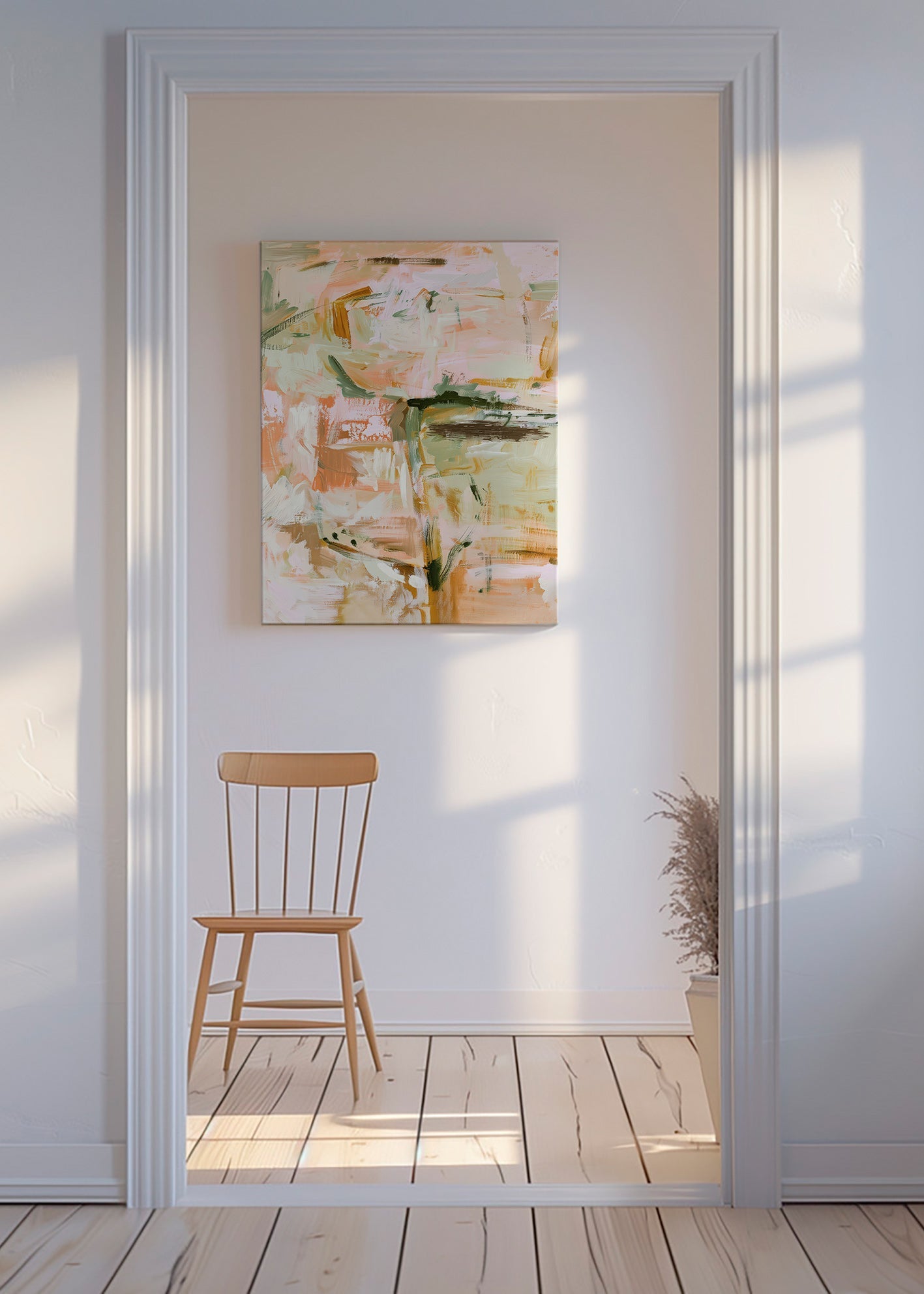 Impression botanique aux touches pastel