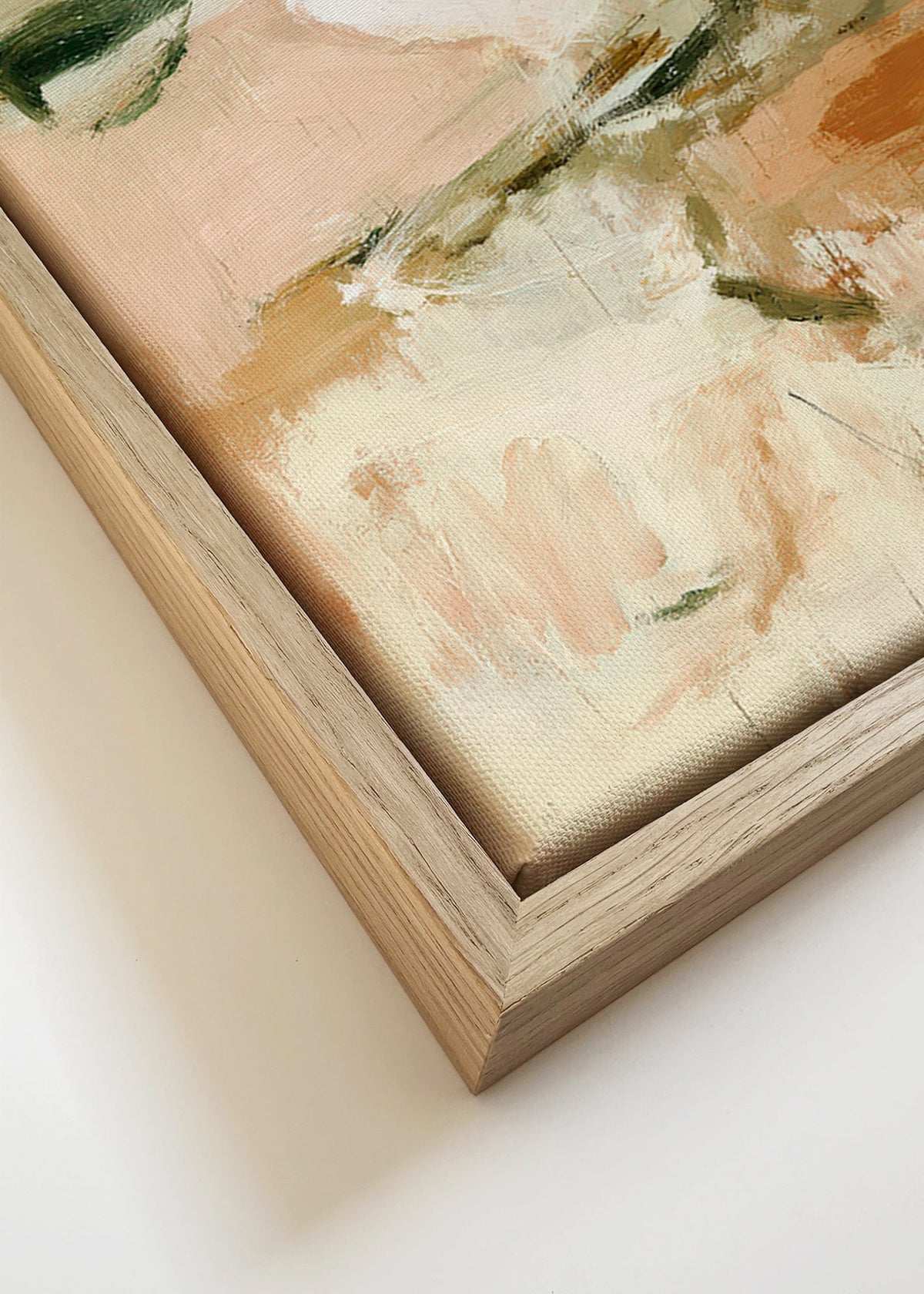 Impression botanique abstraite en rose et beige