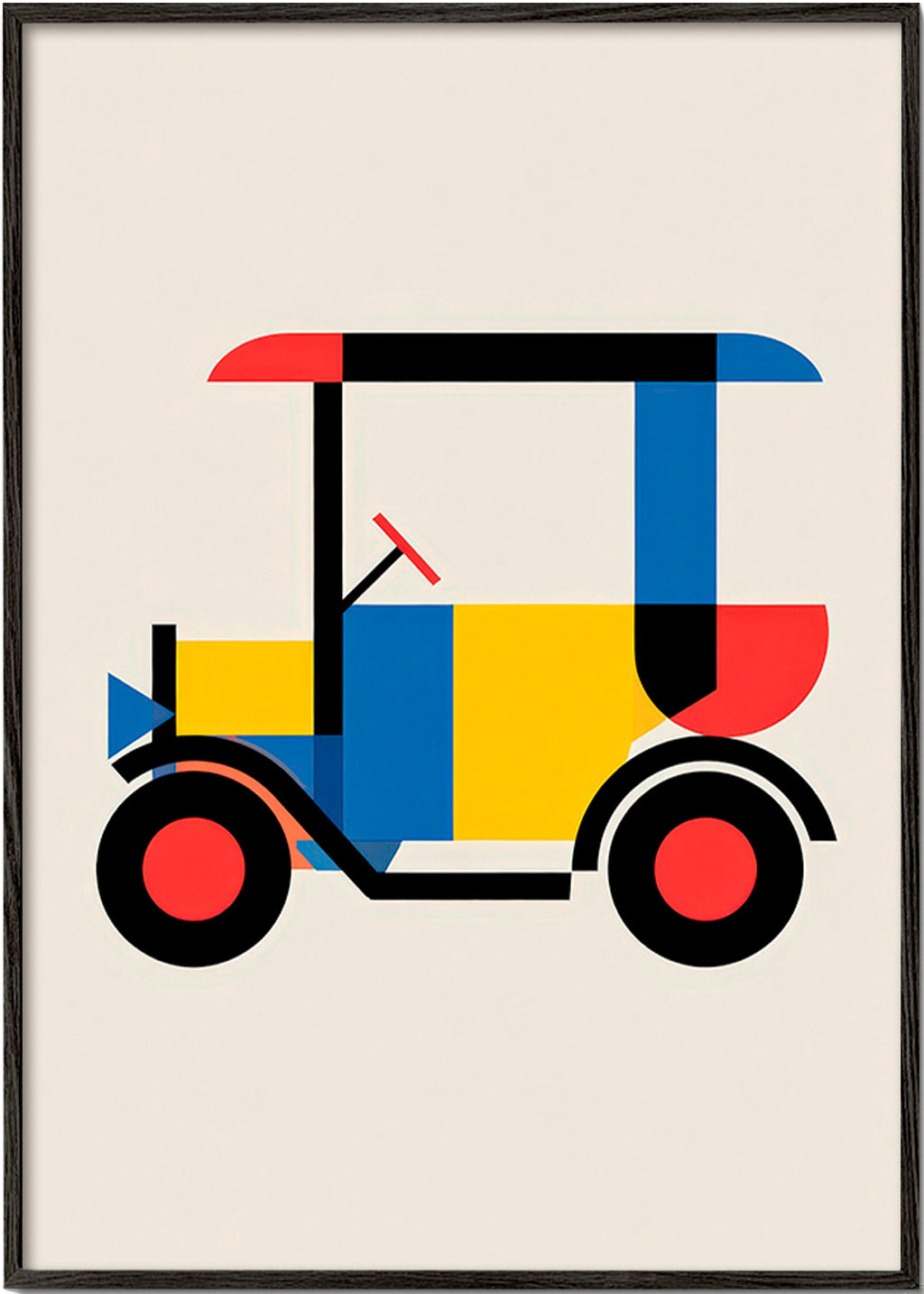 Poster géométrique véhicule Bauhaus