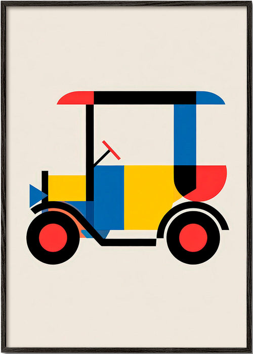 Poster géométrique véhicule Bauhaus