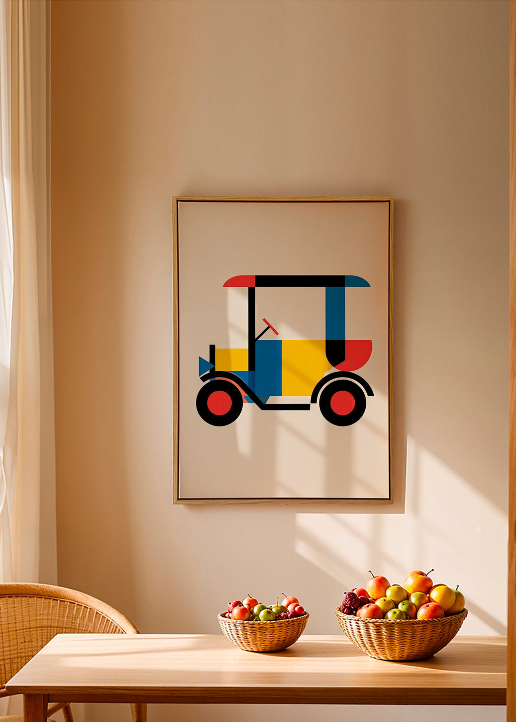 Poster géométrique véhicule Bauhaus