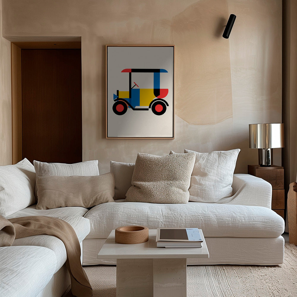 Poster géométrique véhicule Bauhaus