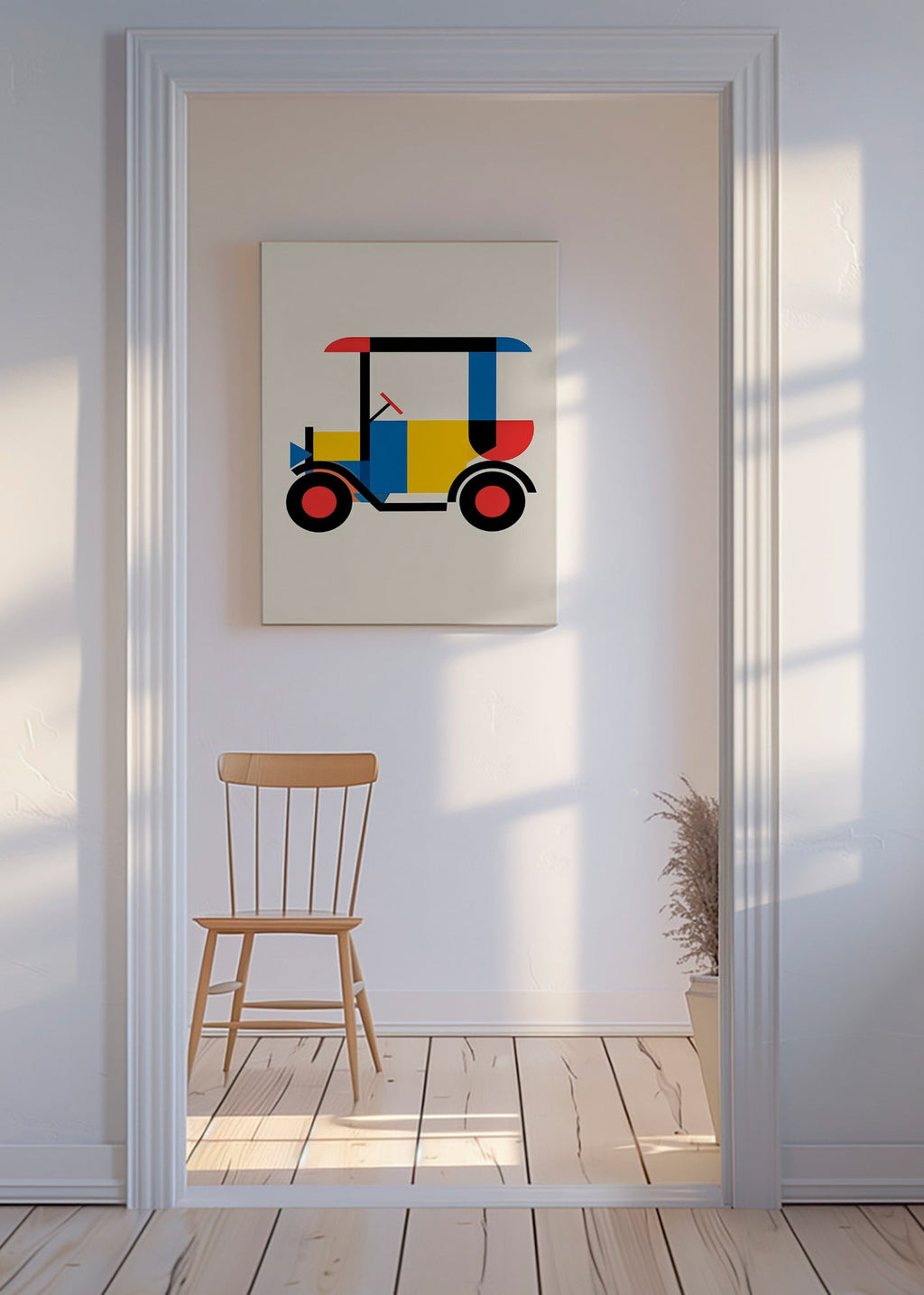 Poster géométrique véhicule Bauhaus