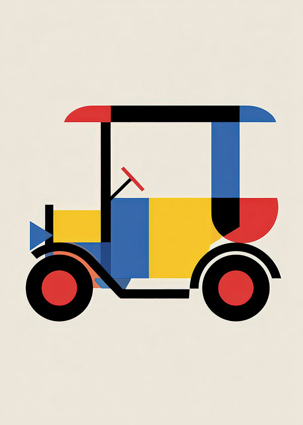 Poster géométrique véhicule Bauhaus