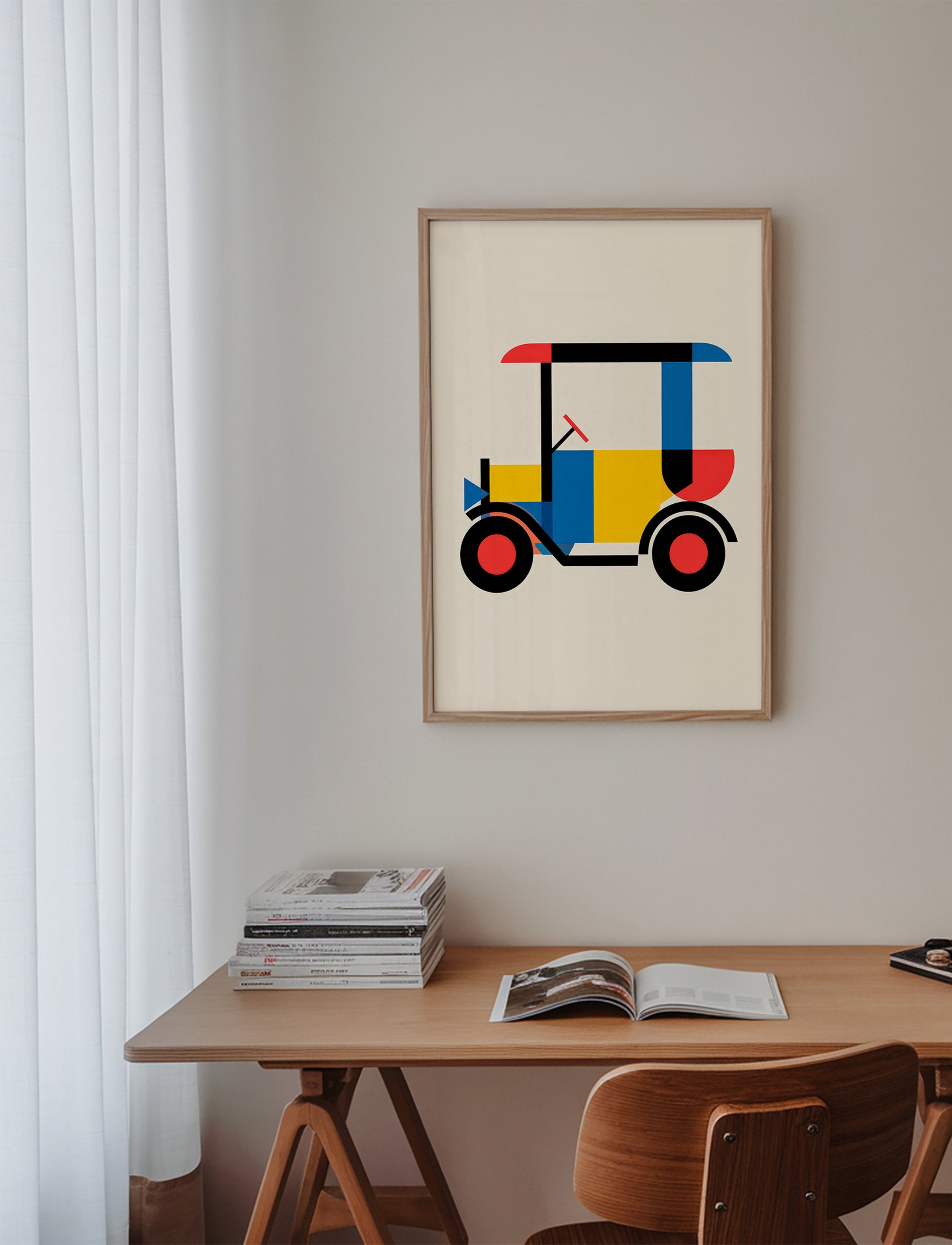 Poster géométrique véhicule Bauhaus