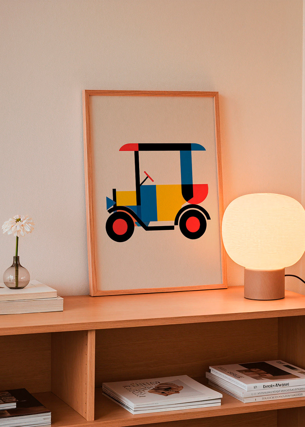Poster géométrique véhicule Bauhaus