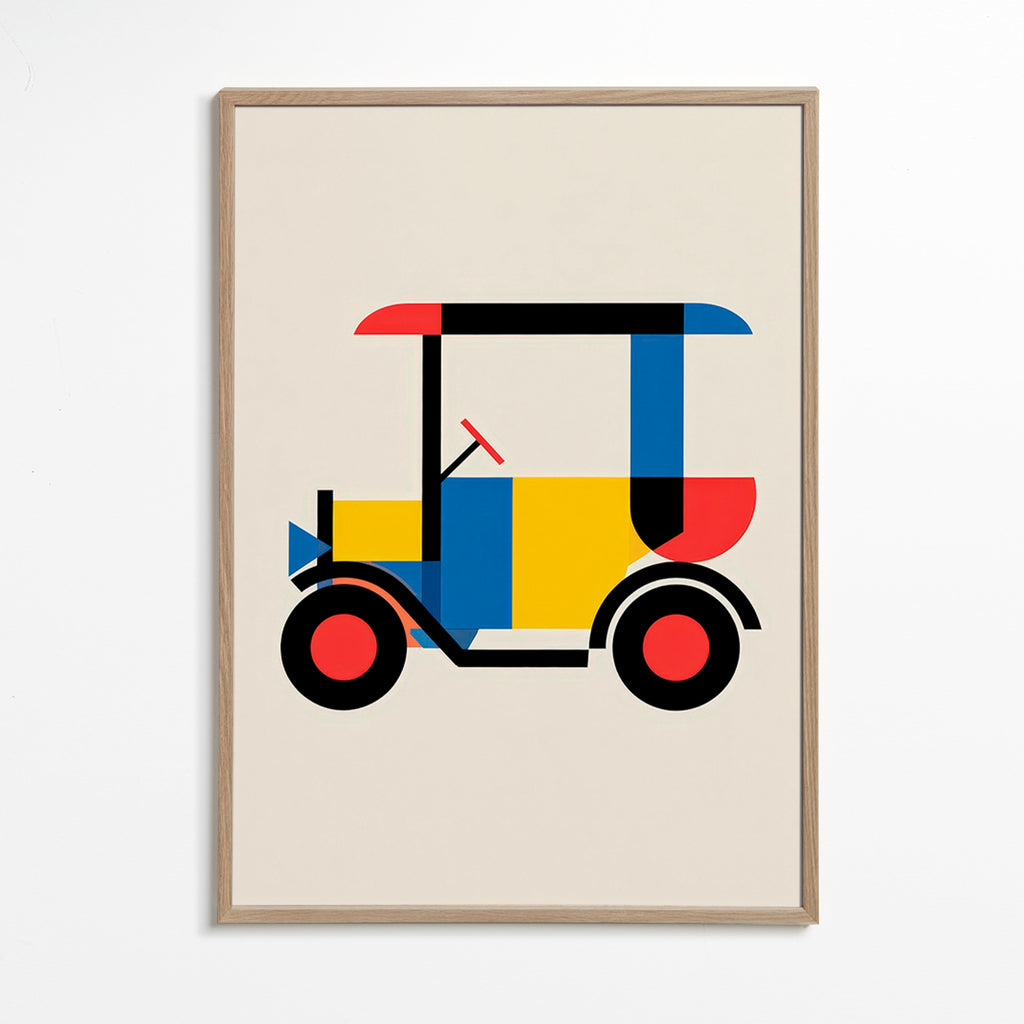 Poster géométrique véhicule Bauhaus