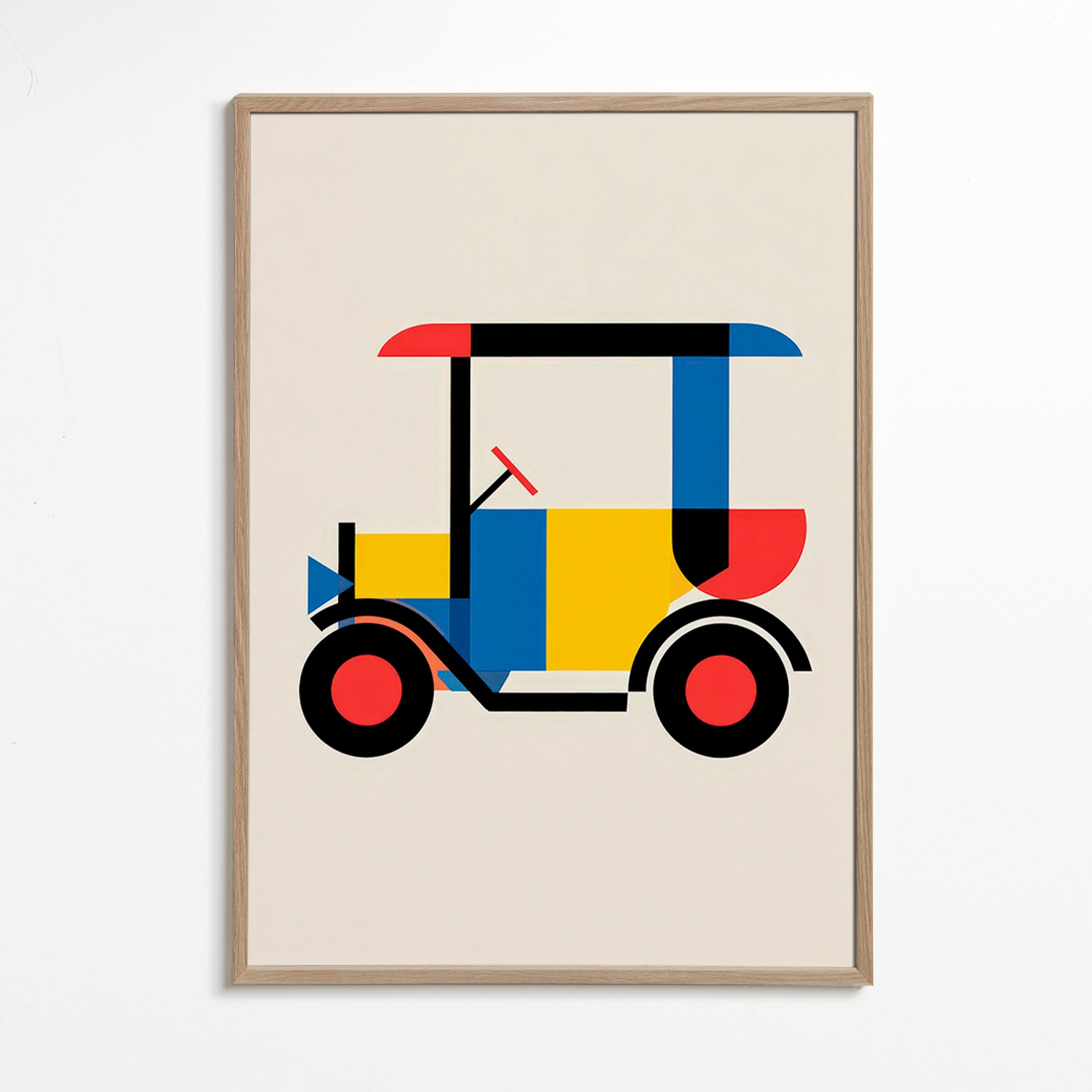 Poster géométrique véhicule Bauhaus