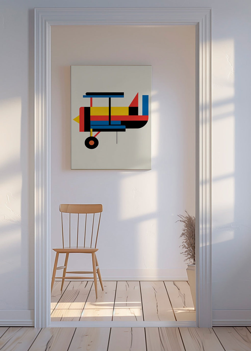 Affiche géométrique biplan stylisée