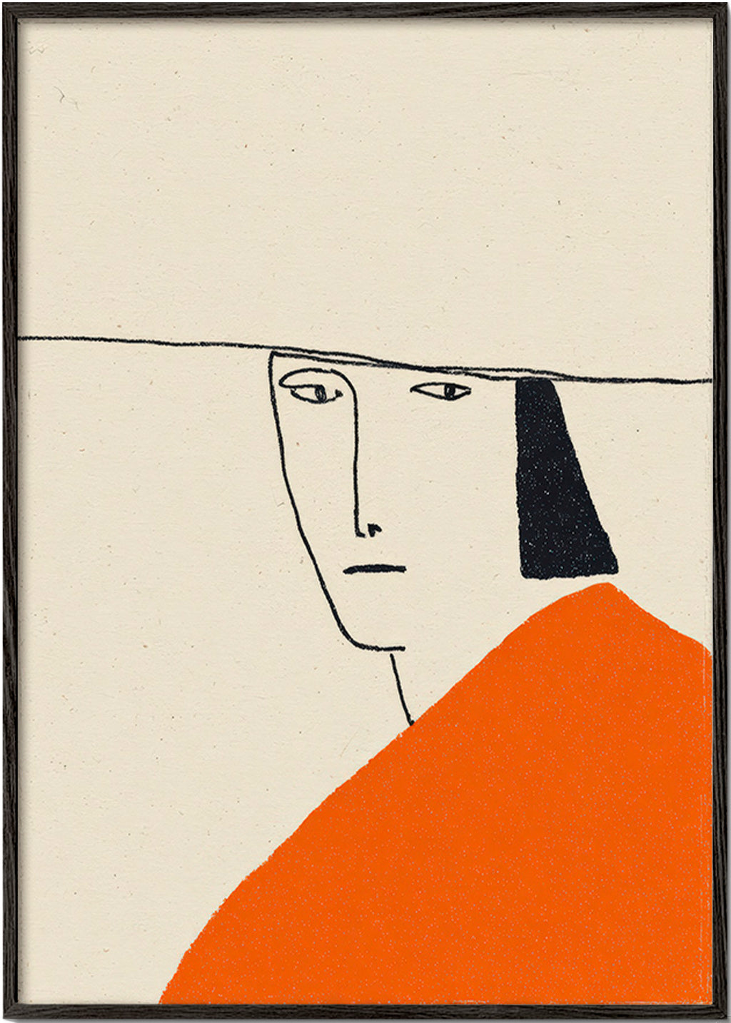Illustration minimale à cape orange